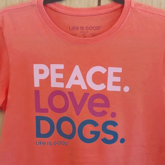 NWT SS Orange "Crusher Tee" SZ S By Life Is Good - Picture 3 of 8